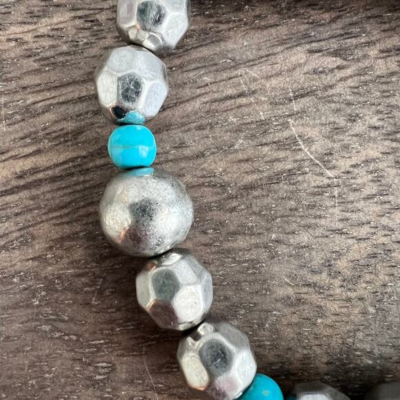 Melrose and Market Semi Precious Silver & Turquoise Beaded Bracelet NWT - Picture 7 of 8